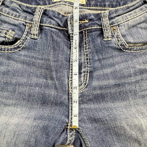 Rock & Roll Denim Womens Blue Jeans Mid Rise Riding Bootcut Leg Cowgirl W26 L36 - Picture 12 of 13